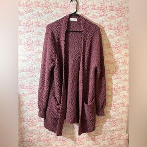 Zenana Outfitters Plush Mauve Teddy Jacket